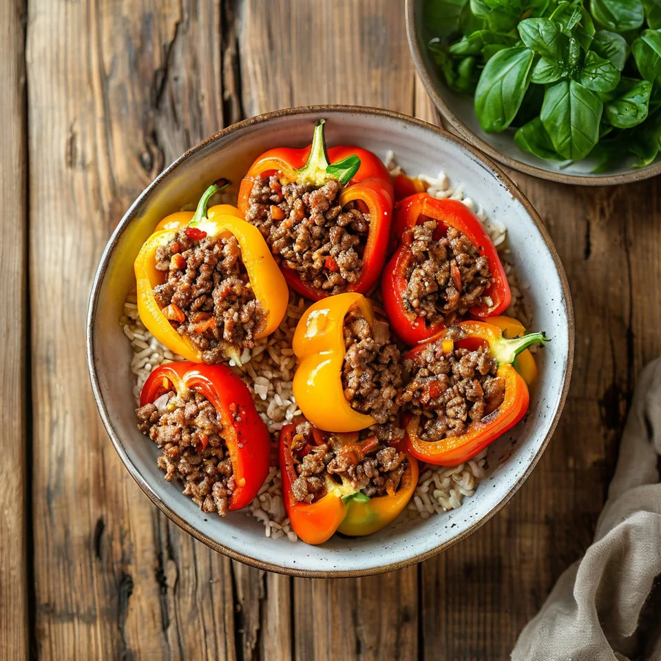 Перцы, фаршированные мясом и рисом